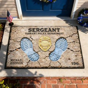 Proud To Serve Police Doormat - Personalized Gift For Police 03TGLU110226