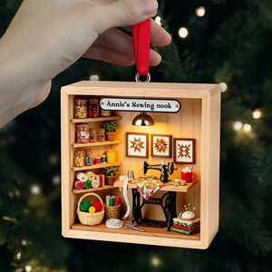 Cozy Sewing Nook Acrylic Ornament - Personalized Gift For Sewing Lovers 09PGLU281025