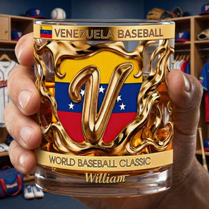 Venezuela Baseball 11oz Round Glass Personalized Gifts 04tgqn280326