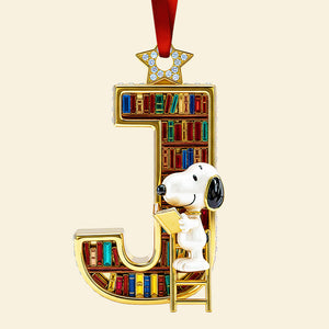 Crystal Alphabet Bookshelf Christmas Ornament Personalized Gifts For Book Lovers 02TGDT061025