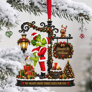 Romantic Kissing Couple Christmas Acrylic Ornament - Personalized Gifts For Couple 02tylu150926