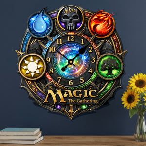 Mystic Element Acrylic Clock – Personalized Gifts For Fantasy Lovers 05huqn241225