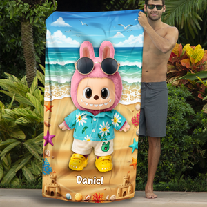 Cute Bunny Beach Towel Personalized Gifts for Fans 02NALU090825