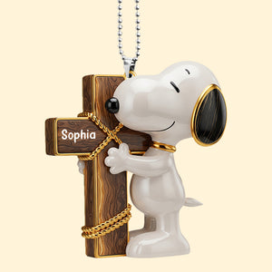 Puppy Cross Car Ornament – Personalized Gifts For Christians 01naqn120725