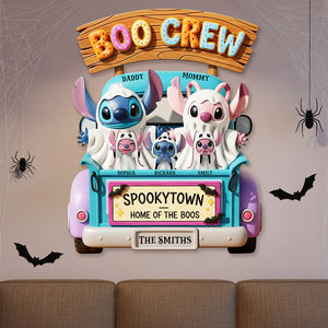 Boo Crew Wood Sign - Personalized Halloween Gifts For Family 02tgqn290825