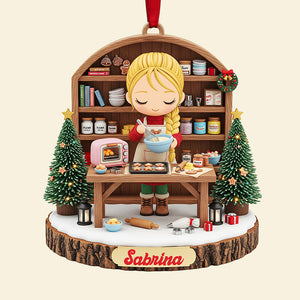 Sweet Baking Girl Acrylic Ornament - Personalized Gifts For Bakers 02PGTA241125