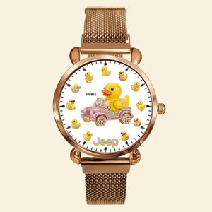 Funny Duck Mesh Strap Quartz Watch Personalized Gifts For Off Road Lovers 01HUTN040825