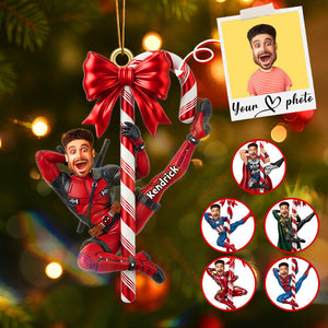Custom Photo Funny Hero Ornament - Personalized Gifts For Christmas 04NAMG280825