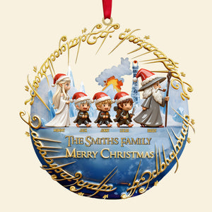 Family Walking To The Fantasy World Ornament, Personalized Gifts For Family 02qhtn081025