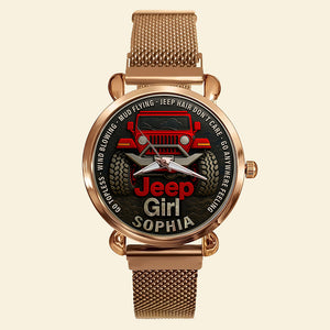 Adventure Girl Mesh Strap Quartz Watch - Personalized Gifts For Off-road Lovers 03huqn040925