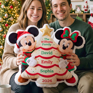 Family Christmas Tree Plush Pillow - Personalized Gifts For Family 04TTTN151026