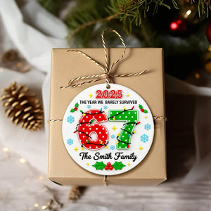 Family Survival Year Ceramic Ornament - Personalized Gift For Family 02HULU191125