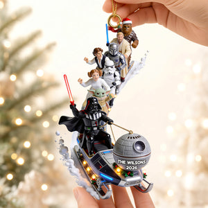Elliptical Snow Slide Acrylic Ornament - Personalized Gifts 01QHDT310826