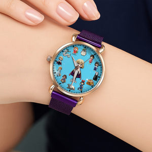 Cute Cartoon Mesh Strap Quartz Watch - Personalized Gifts For Cartoon Lovers 01namg230725