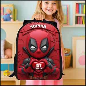 Red Warrior Themed School Bag - Personalized Gifts For Kids 04ohqn050825