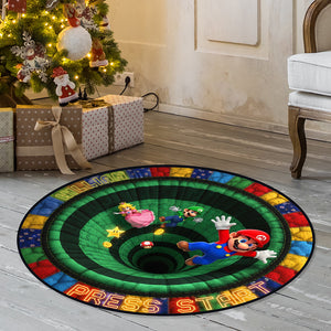 Retro Game Quilted Round Mat - Personalized Gifts For Game Lovers 03kiqn300925