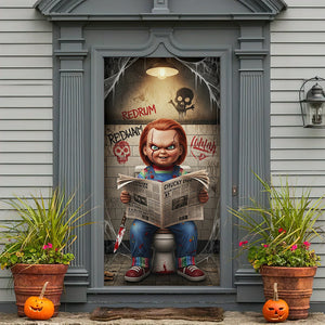Creepy Toilet Scene Door Cover - Personalized Halloween Gifts For Horror Movie Fans 05hyqn190825