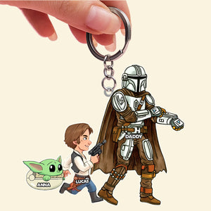 Strong Dad And Kids Acrylic Keychain - Personalized Gifts For Father's Day 04qhtn210426