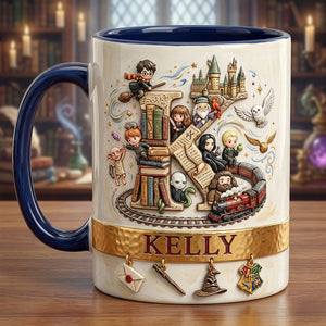 Enchanted Castle Alphabet Initial Letters Accent Mug, Personalized Gifts For Fantasy Lovers 03qhdt190126-Homacus
