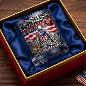 Veteran Pride Round Glass - Personalized Gifts For Veterans 03OHQN050326