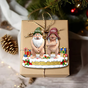 Mischievous Gnome Couple Acrylic Ornament - Personalized Gifts For Couples 08OHLU201125