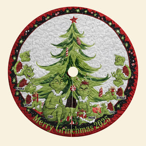 Funny Family Christmas Personalized Quilted Tree Skirt 03TGDT250925