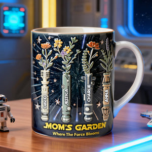 Mom's Floral Garden In Space Coffee Mug - Personalized Gifts For Mother 01nalu250226