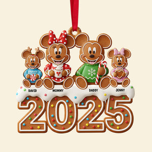 Cartoon Gingerbread Family Personalized Gifts For Family Christmas Ornament 04natn111025