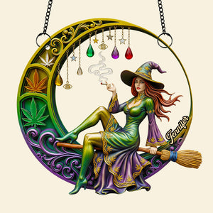 Chill Broom Girl Suncatcher Ornament Personalized Gifts for Fantasy Lovers 03NADT230725