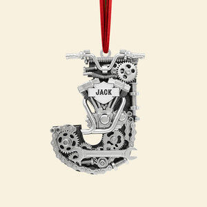Motorcycle Engine Initial Letter Acrylic Ornament, Personalized Christmas Gifts For Bikers 03qhtn040925-Homacus
