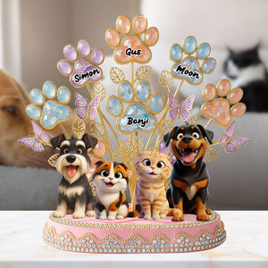 Cute Paw Tree Acrylic Plaque - Personalized Gifts For Dog & Cat Lovers 02QHLU280625 - Shaped Plaques - GoDuckee