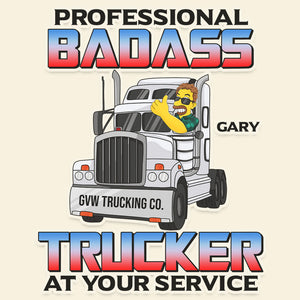 Personalized Gifts For Truck Driver Decal, Professional Badass Trucker 03qhtn120724hg - Decal Sticker - GoDuckee