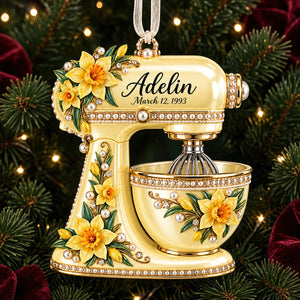 Birth Month Flower Baking Mixer Ornament - Personalized Christmas Gifts For Baking Lovers 02qhdt120926