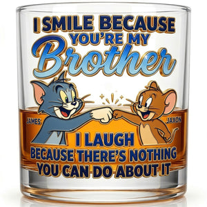 Funny Sibling Round Glass - Personalized Gifts For Brothers 03NADT100626