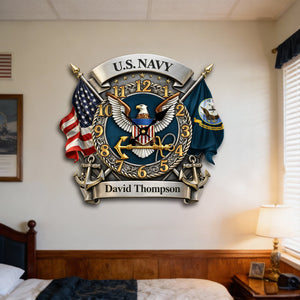 Military Acrylic Hanging Wall Clock - Personalized Gifts 03hulu241225