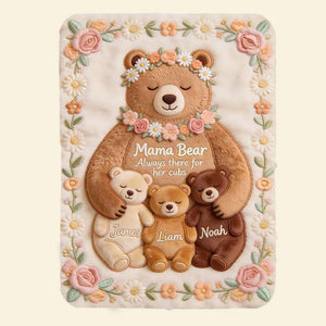 Mama Bear Blanket Personalized Gifts For Mom 01PGDT160326