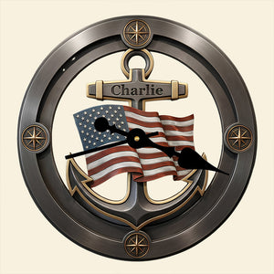 Nautical Anchor Acrylic Clock Personalized Gifts For Veteran 03KIDT231225