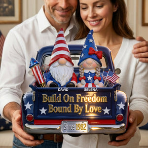 Gnome Couple 250th Anniversary Acrylic Plaque - Personalized Gifts For Patriotics Plaque 01PGLU070426