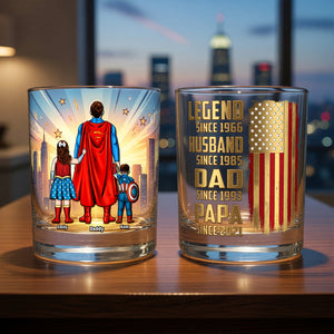 Strong Dad and Kids Round Glass - Personalized Gifts For Dad 01naqn140526