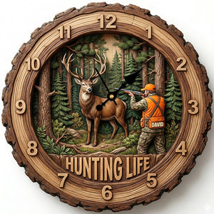 Personalized Gifts For Hunters Acrylic Hanging Wall Clock 03HUTN231225