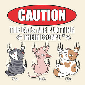 Personalized Gifts For Cat Lover Decal 02natn170724 Funny Cat Escape - Decal Sticker - GoDuckee