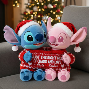 Couple In Cute Sweater Shaped Pillow - Personalized Gifts For Couple 03QHLU121125