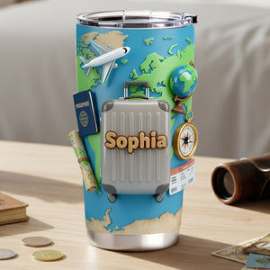 Adventure Awaits Travel Tumbler - Personalized Gift For Travel Lovers 05KILU060126