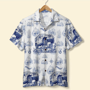 Hawaiian Shirt Gifts For Off-road Lovers, Vintage Toile Blue Pattern 02QHTN110625