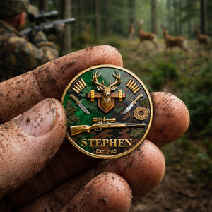 Deer Hunting Printed Metal Coin - Personalized Anniversary Gift For Hunters 05KILU110226