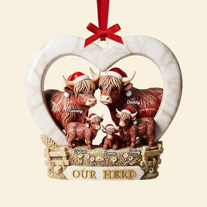 Personalized Gifts For Family Christmas Highland Cow Ornament 03nata200925