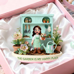 Happy Garden Acrylic Plaque - Personalized Gifts For Gardeners 05PGLU130226