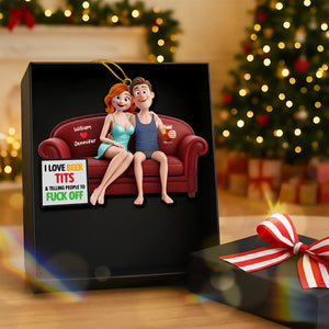 Naughty Couple Christmas Ornament - Personalized Gifts For Couple 10kiqn151125