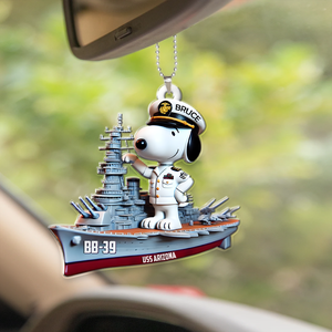 Fluffy Sidekick Car Ornament - Personalized Gifts For Veteran 02HULU160725