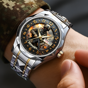 Veteran Stainless Steel Men's Watch - Personalized Gifts For Veteran 01hulu250725